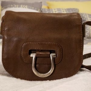 Kenneth Cole Brown Leather Horseshoe Satchel